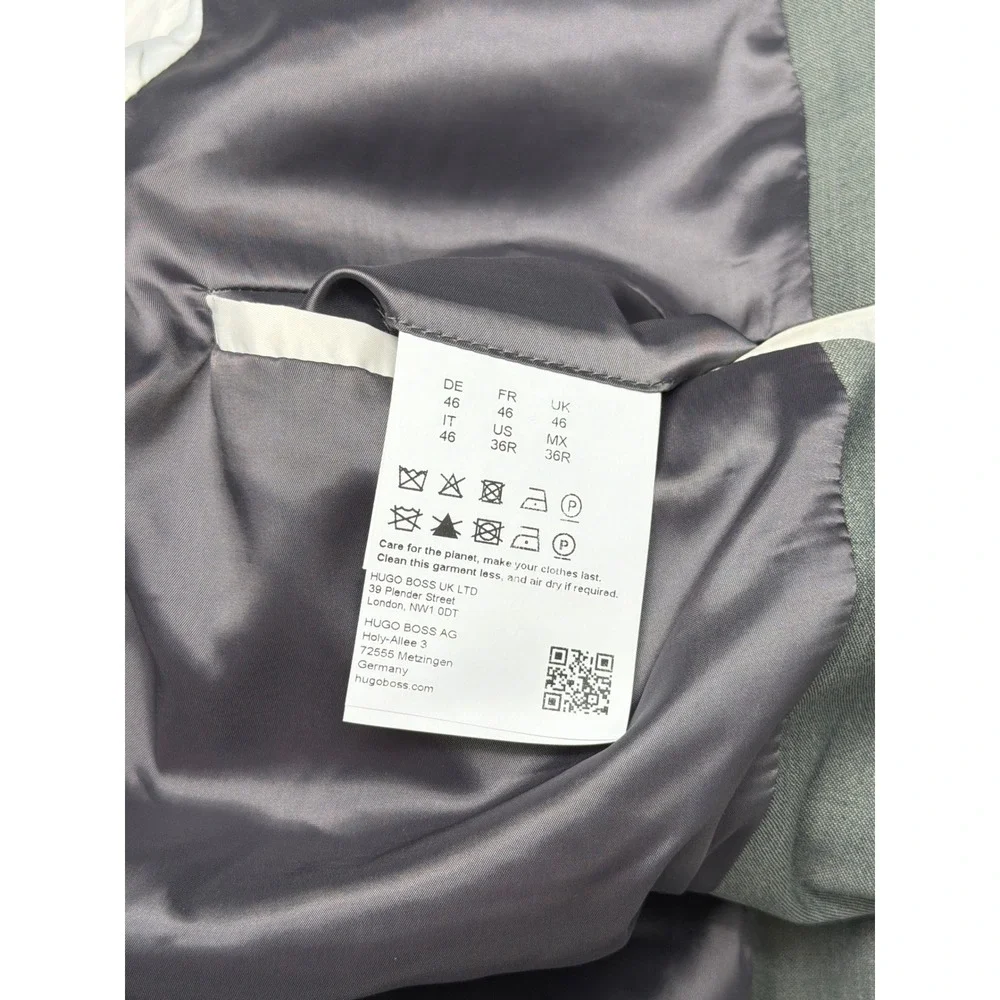 HUGO BOSS Men's Grey Wool Blend Two Button Blazer Sport Coat Size 36R‎